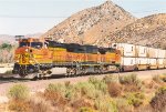 Westbound intermodal comes down the pass